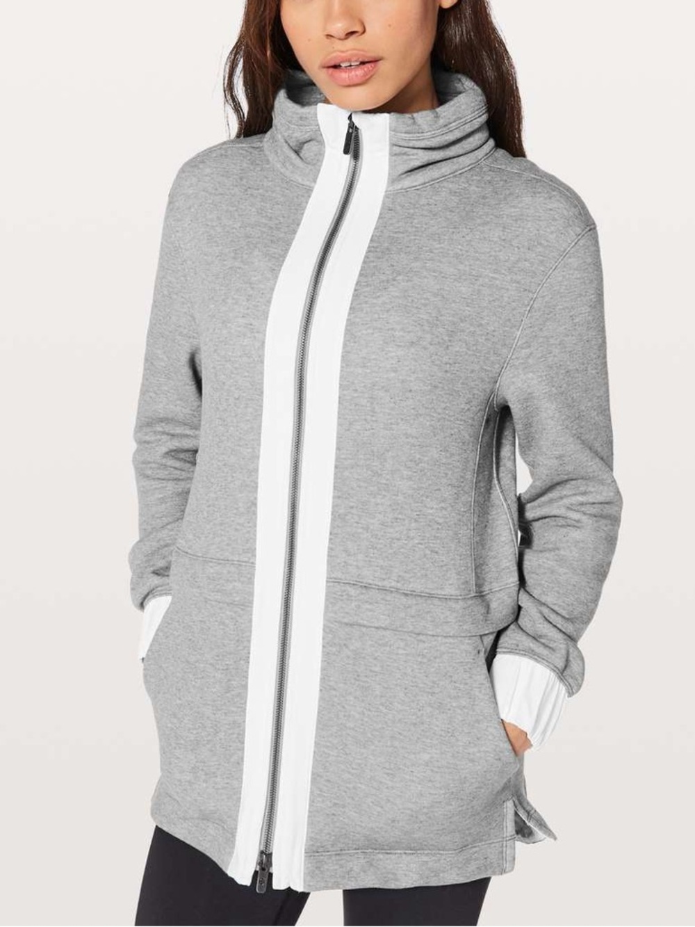Lululemon Light As Warmth Jacket
Heathered Medium Grey / White Size 8